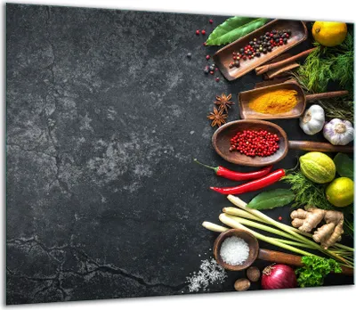 Produktbild von Herdabdeckplatten Glaskeramikkochfeld-Abdeckung Spritzschutz Glas 60x52cm Gewürze