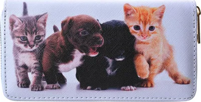 Produktbild von Clayre & Eef Brieftasche 19x10 cm Weiß Kunststoff Katze und Hund