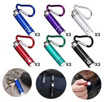 Produktbild von 18 Stück Mini Taschenlampe Schlüsselanhänger, mehrfarbig, Aluminium, für Kinder, Mitgebsel Kindergeburtstag 6–12 Jahre