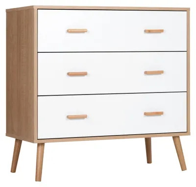 Immagine prodotto di Cassettiera 3 Cassetti 80x39x80 cm Bianco e color Legno