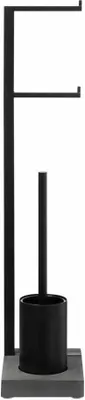 Produktbild von Blomus Toilettenbutler Menoto, Toilettenrollenhalter, Edelstahl, PolyStone, Black, 72.5 cm, 66311