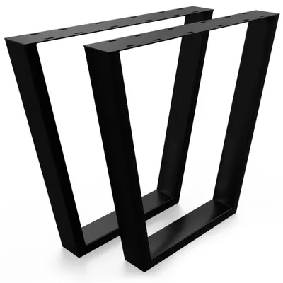 Obrázok produktu pre Stolové nohy kovové 2 ks – výška 72 cm, čierne, stabilné podnože do jedálne a kancelárie