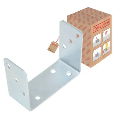 Produktbild von TRIBECCO® U-Pfostenschuh zum Aufschrauben für Vierkant-Holzpfosten, feuerverzinkt
