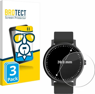 Produktbild von 3x BROTECT Schutzglas für Armbanduhren (Kreisrund, ø: 39 mm) Displayschutz 9H Glas klar transparent