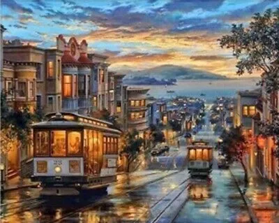 Produktbild von 40x30 Diamanten Malerei Zum Selbermachen DIY Diamond Painting Straßenbahnen