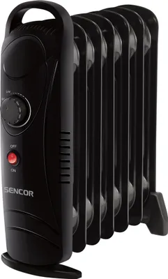Obrázek produktu pro SENCOR SOH 2107BK Olejový radiátor, 7 topných článků, nastavitelný termostat umožňuje přizpůsobení, maximální příkon 700 W