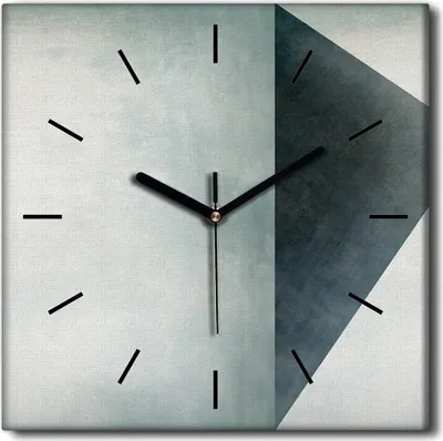 Produktbild von Coloray Uhr auf Leinwand 30x30 cm Wand Uhr Dekoration Wohnzimmer Segeltuch schwarze Hände -Geometrie-Abstraktion.