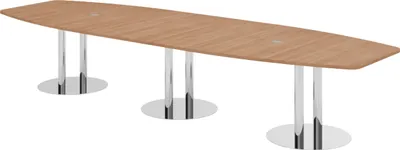 Produktbild von bümö Konferenztisch groß KT40 - Nachbildung: Nussbaum, tischfuss: Chromsäulen