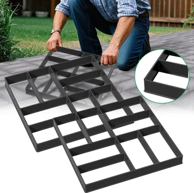 Produktbild von XMTECH DIY Betonform 1er Set, 8 Kammern Pflasterform Form Gehwegen Schalungsform, Wiederverwendbare Beton Gießform für Gehweg Garten Hof Terrasse Schwimmbad Dekor, Modell D