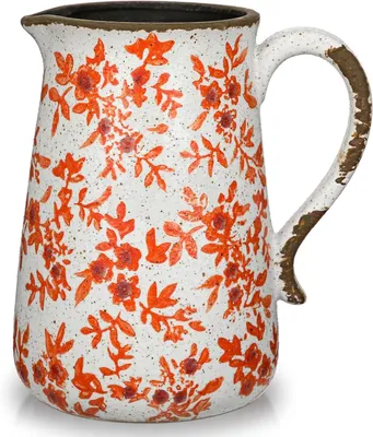 Produktbild von Keramikvase 19.8 cm, rosa und weiß, für Tischdekoration