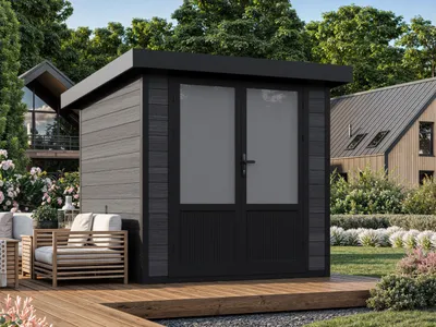 Produktbild von WPC Gartenhaus 2x2 mit Pultdach – Modell Style DeLuxe 4,0 m²