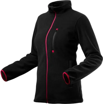 Produktbild von NEO TOOLS Damen-Fleece-Jacke, schwarz, Größe L, gefertigt aus qualitativ hochwertigem Fleece-Stoff 300 g/m2, 100% Polyester, 3 Taschen mit Reißverschluss, modische Farbgestaltung, (S)