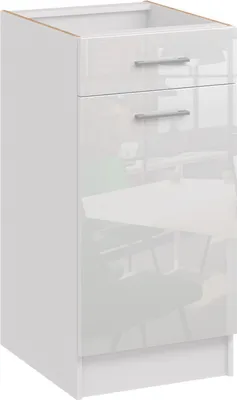 Produktbild von Roe Furniture | Küchenunterschrank 40 cm - Weiß - Weiß Glänzend - 1 Schubladen - 1 Tür - Ohne Arbeitsplatte - Unterschränke Küche - Küche - DS41