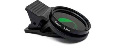Produktbild von SYSTEM-S Farbfilter Grün 37 mm Linse Farbe mit Clip für Smartphones in Schwarz