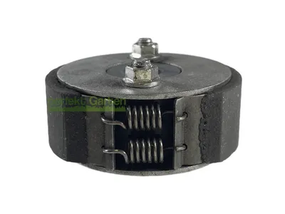 A close-up studio shot of a clutch assembly part for a tamping rammer or plate compactor.
