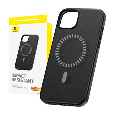 Obrázok produktu pre Baseus magnetický telefónny kryt pre iPhone 15 Fauxther Series (čierny)