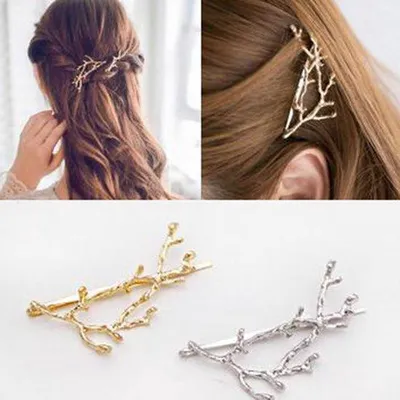 Image de Barrettes de cheveux bohèmes dorées à fleurs, barrettes vintage