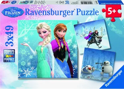 Produktbild von 3 x 49 Teile Ravensburger Kinder Puzzle Disney Frozen Abenteuer Winterland 09264
