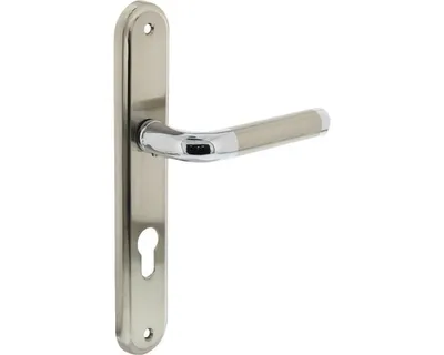 Productafbeelding van Langschildgarnituur Intersteel Agatha, cilinderbeslag, 72 mm, chroom nikkel, mat