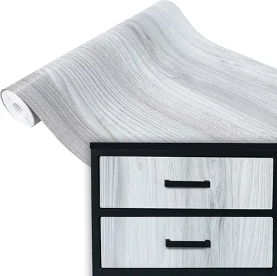 Produktbild von Klebefolie Möbel 45x100 cm - Eiche Hellgrau - Möbelfolie selbstklebend in Holzoptik - Folie für Möbel zur Renovierung von Türen, Schränken und Regalen - Möbelfolie dekorativ und pflegeleicht