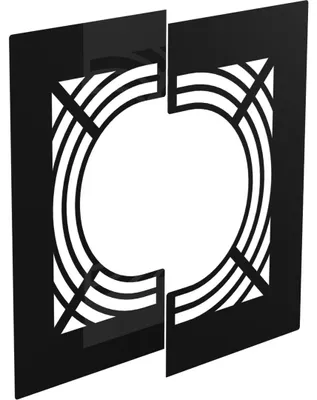 Produktbild von Jeremias DW-Black Deckenblende 130mm 0 Grad zweiteilig Hinterlüftung doppelwandig Edelstahl pulverbeschichtet für Öl Gas Festbrennstoffe