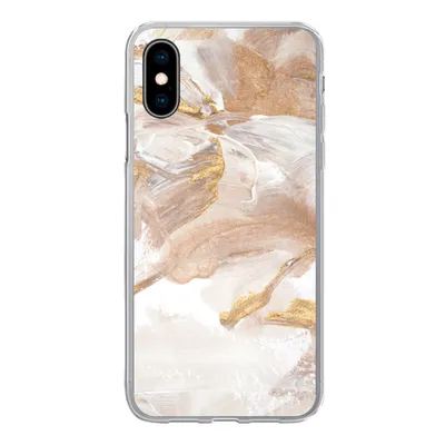 Produktbild von MuchoWow® Handyhülle Schutzhülle Hülle für iPhone X Wasserfarbe - Gold - Braun Silikon Softcase Handy Hülle - Handyhülle