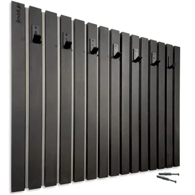 Obrázek produktu pro Věšák na kabáty Nástěnná šatní skříň Šatní skříň MDF Lamely Černá 80 cm 4 rozměry