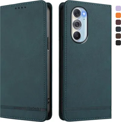 Obrázek produktu pro Pouzdro pro Motorola Edge 30 Pro, retroPolyuretankožené flip pouzdro s stojánkem a přihrádkami na karty Zelený