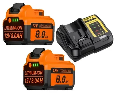 Image de Batterie, capacité de 8 000 mAh, compatible avec divers outils électriques, lot de 2 batteries avec chargeur, 12 V-b