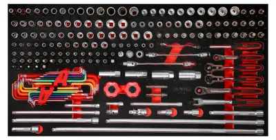 Produktbild von KS Tools 1/4" + 3/8" Steckschlüssel-Satz in Schaumstoffeinlage, 183-tlg