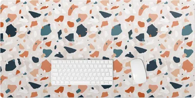 Produktbild von Terrazzo-Abstraktion – Schreibtischunterlage – Rutschfeste Tischunterlage – Schreibtischmatte für Büro & Zuhause – Schreibunterlage – Mauspad – Tischmatte – 100 x 50 cm