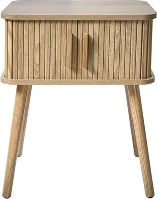 Produktbild von CALICOSY - Nachttisch mit Eichenmuster 2 Schiebetüren H59 cm - Ernest