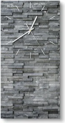 Produktbild von DEQORI Glasuhr 30x60 cm Modern 'Natursteinmauer' Wanduhr Glas Uhr Design leise