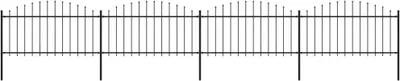 Produktbild von Gartenzaun mit Speerspitzen Stahl (1,25 - 1,5) x 6,8 m Schwarz