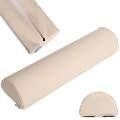 Produktbild von Habys Lagerungsrolle Halbrund, Nackenrolle, Knierolle, Lagerungskissen | für Massage und Therapie | Kniehalbrolle, 60x15x10cm | Beige