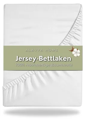 Produktbild von Alavya Home Spannbettlaken 90x200 cm Baumwolle – 2er-Set atmungsaktive Bettlaken mit Rundumgummi, waschbar bei 60°C, für Matratzen 90x200 cm
