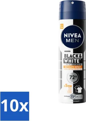 Produktbild von NIVEA MEN - Deodorant Spray - Black & White Ultimate Impact - 150 ml - Vorteilspack - 10 Stücke