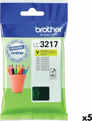Produktbild von Original Tintenpatrone Brother LC3217 Gelb (5 Stück)