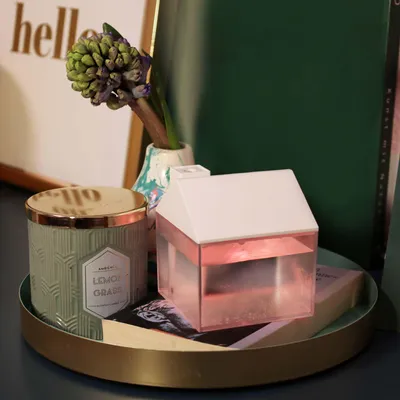 Produktbild von Mini Luftbefeuchter Haus Weiß mit RGB-Farbwechsel (250 ml) 8,4 x 9,5 cm 524888