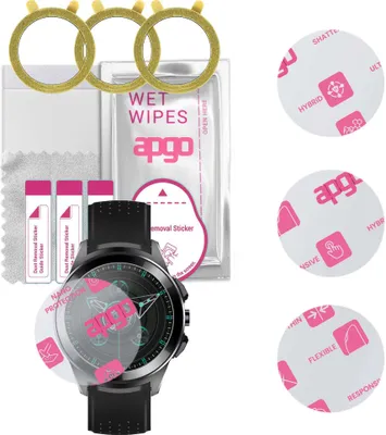 Produktbild von apgo 3 Stück Schutzglas, klar, kompatibel mit Watchmark Fashion WLT10 Smartwatch, Hybrid 8H, Ersatz für Hartglas, Displayschutzglas, Bildschirmschutz, Displayschutz, kratzfest