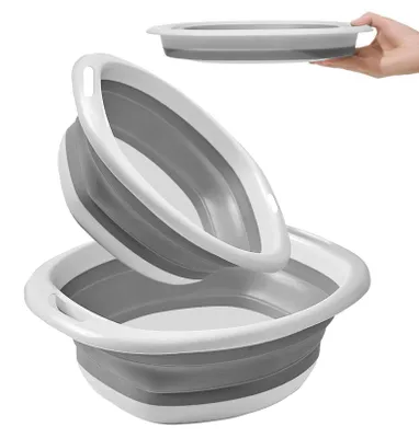 Faltbare Waschschüssel 2er-Set, Camping-Eimer, 2 Größen