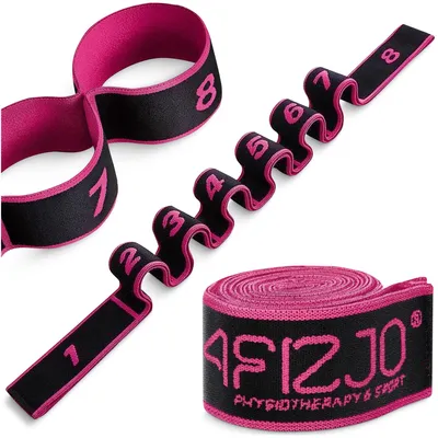 Obrázek produktu pro 4FIZJO Páska na protahování svalů 90 cm, bavlna/latex, černá/růžová