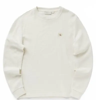 Produktbild von CALVIN KLEIN LV040EM217 LS WAFFLE BADGE CREWNK – Weiß