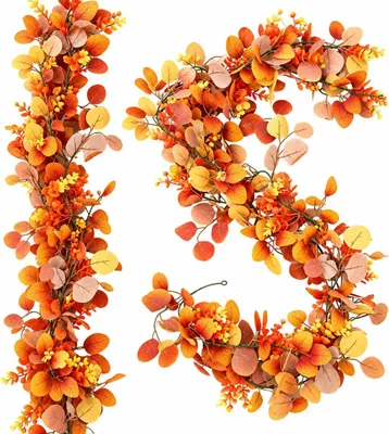 Productafbeelding van Herfstslinger eucalyptus - Set van 2 - Herfstbladeren - 180 cm - Decoratie