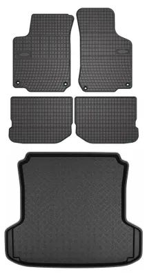 Produktbild von Gummimatten + Kofferraumwanne für Seat Toledo II 1998-2004 (Standard-Kofferraum) – Schwarz, passgenau – Wielganizator SolidPRO