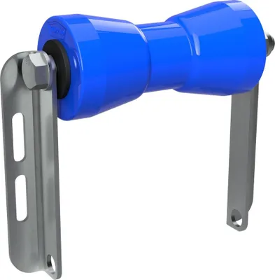 Produktbild von Polyurethan Kielrolle mit Halter C Sliprolle Bootstrailer Sliphilfe verzinkt SUPROD, 180 mm, blau