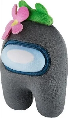 Produktbild von Among Us Plüsch Kuscheltier ca 13cm - grau mit Blume