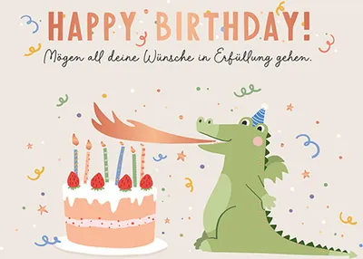 Produktbild von Glückwunschkarte Krokodil "Happy Birthday"