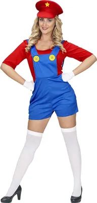 Produktbild von Super-Klempner-Kostüm für Damen, rot, Größe L