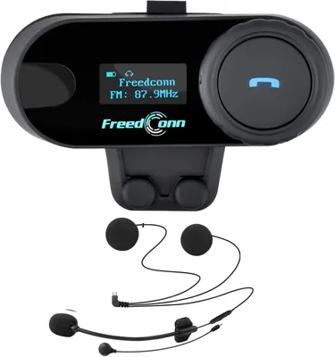 Produktbild von Freedconn Motorradkommunikation TCOM-SC Helm Bluetooth Headset, Intercom Motorrad, Skifahren, LCD-Bildschirm/FM-Radio/Freisprecher